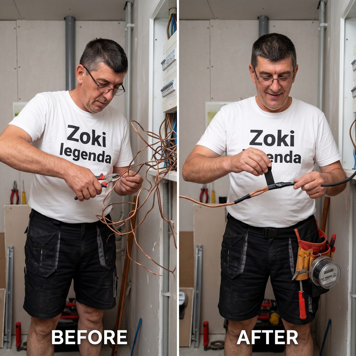 Razvodna tabla prije i poslije zahvata — Zoki Elektroinstalacije